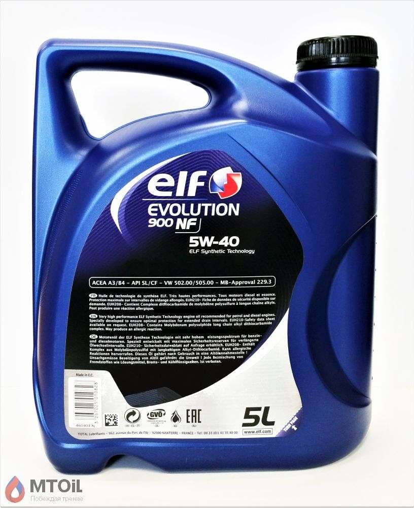 Моторное масло ELF Evolution 900 NF 5W-40 (5л) - 1